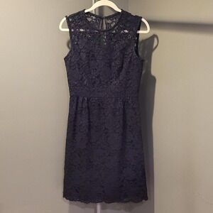 Kate Spade Lace Sleeveless Dress Knee Length Keyhole, Fits Women's Size S, Black